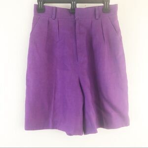 Classiques high Rise Purple Vintage linen Shorts 8